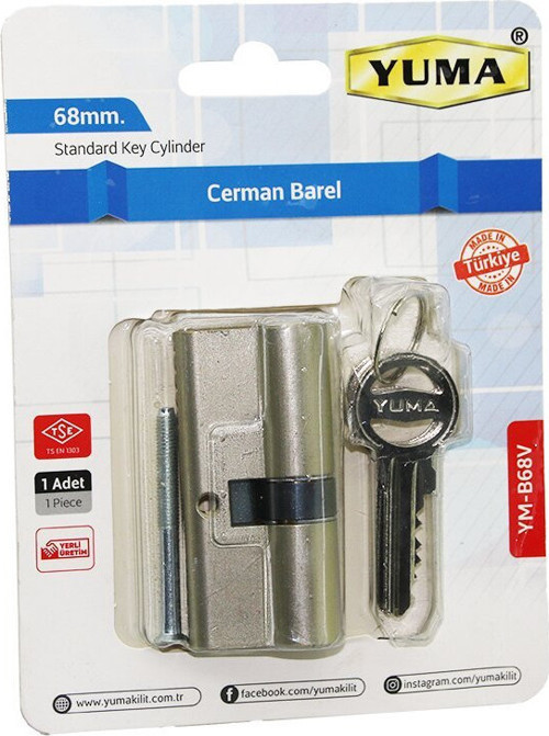 Yuma YM-B68V-SV Cerman Barel 68mm 3 Anahtar Nikel Saten Vakumlu Ambalaj