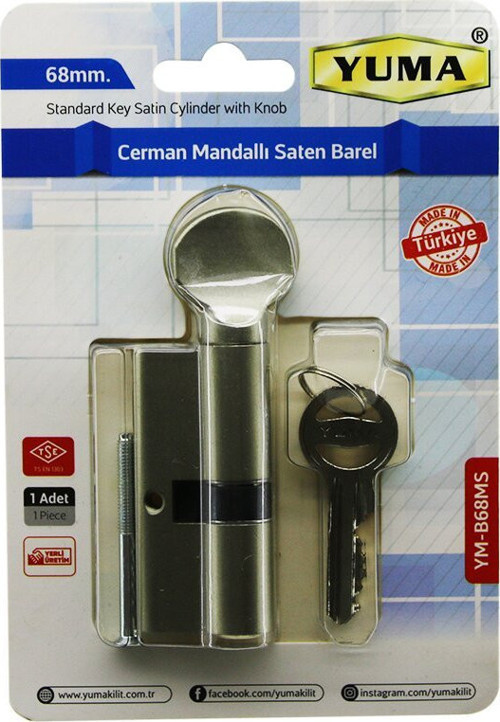 Yuma YM-B68MS Cerman Mandallı Saten Barel Kilit 68mm