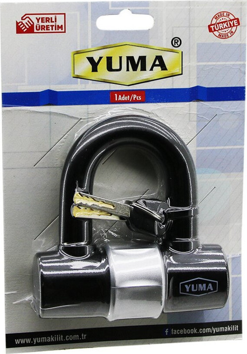 Yuma YM-740-V Anahtarlı Asma Kilit Çelik U BAR Çok Amaçlı Kelepçe Disk