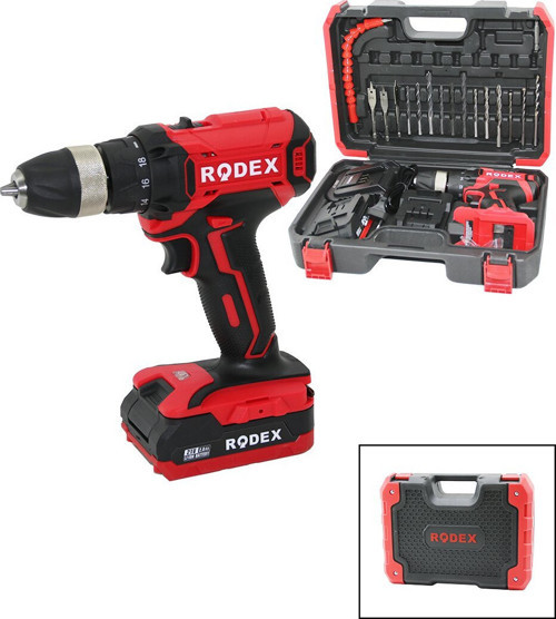 Rodex RDX-3375A Matkap 21V/2.0A Lı-Ion 17 Adet Uçlu 2 Kademe Hız 0-350 / 0-1350 RPM Vites