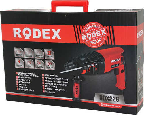 Rodex RDX-226 Elektropnömatik Kırıcı ve Delici Matkap 800W AHŞ:30mm-BET:26mm-MTL:13mm 0-1100RPM