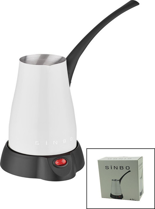 SCM-2960 Elektirkli Cezve 400ml Hazne 5 Fincan 360° Dönebilme Krem Renk Paslanmaz Çelik