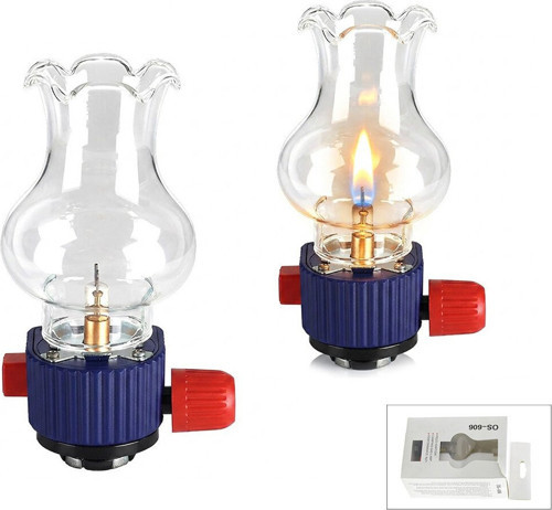HS-346 909-SO OS-606 Dekoratif Gaz Lambası Taşınabilir ve Cam Hazneli Isıya Dayanıklı