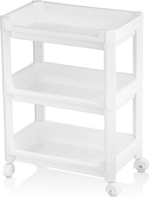 Urve UR-3598 Rafty Geniş Sepet Organizer Düzenleyici 352x220x480mm 3 Katlı Tekerlekli Raf Ünitesi