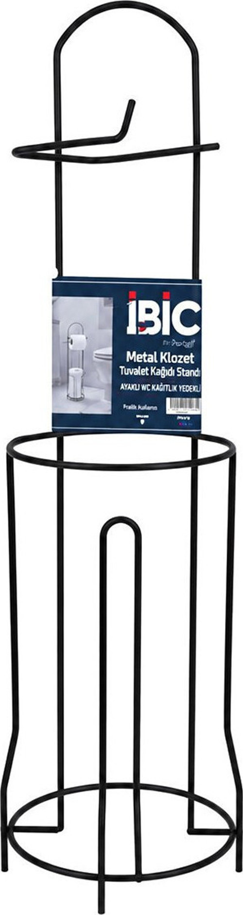 Entema Awc Ayaklı WC Kağıtlık Siyah Metal Yedekli