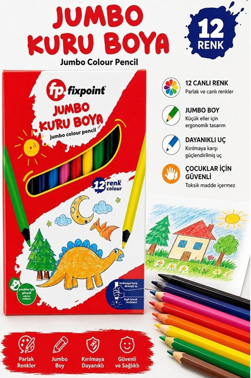 JUMBO KURU BOYA 12 RENK