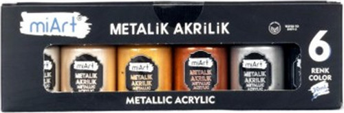 Akrilik Boya Metalik 6 Lı Set 30 Ml
