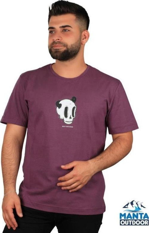 MNT 2307-1 Kuru Kafa Baskılı Erkek T-Shirt