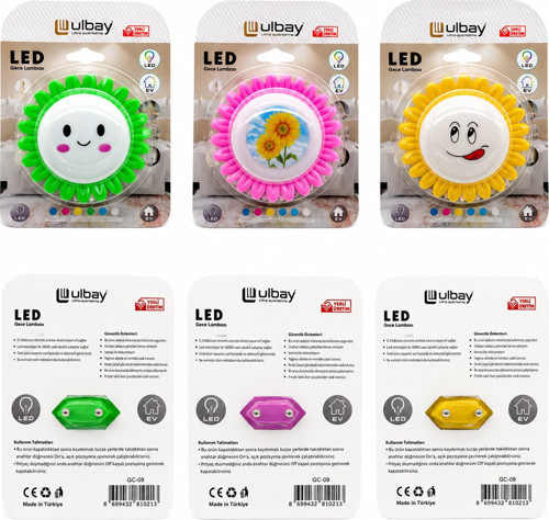 LED'li Gece Lambası Papatya Desenli- 10'li Paket