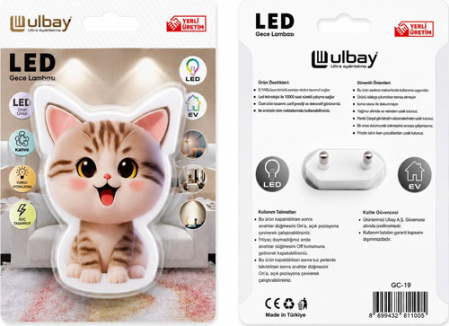 LED'li Gece Lambası Kedi Desenli- 10'li Paket