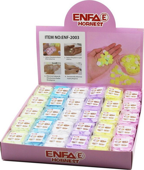 Enfa Hornest ENF-2003 Sevimli Sabunlar Mini 1.2-1.5cm 160 Adet ± 10 Yvrlk Çiçek Piknik Okulda - 60'li Paket