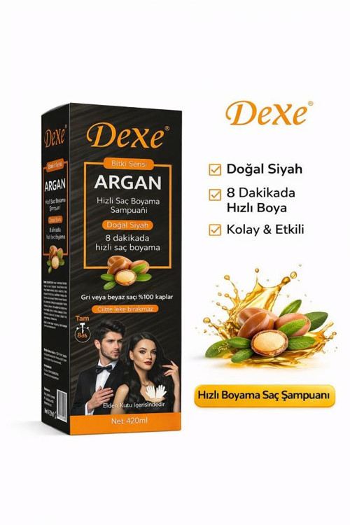 Bitki Serisi Argan Yağlı Beyaz Kapatıcı Şampuan Boya 420 Ml Siyah