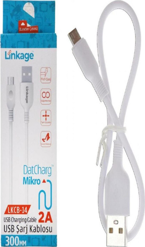 Lkcb-14 Mikro 2 Amper 30cm Kablo Şarj Kablosu