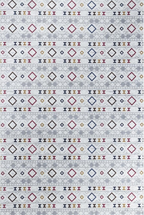 İskandinav Kilim Desenli Kaymaz Taban yıkanabilir renkli Halı