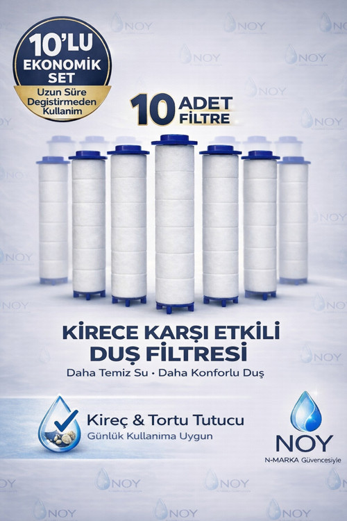 Filtreli Duş Başlığı Uyumlu Yedek Filtresi Kireç Kir Pas Önleyici 10 Adet