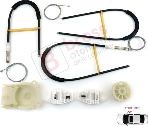 Renault Megane MK2 2002-2008 4/5 Kapı 8201010925 İçin Ön Sağ Kapı Cam Kriko Tamir Seti