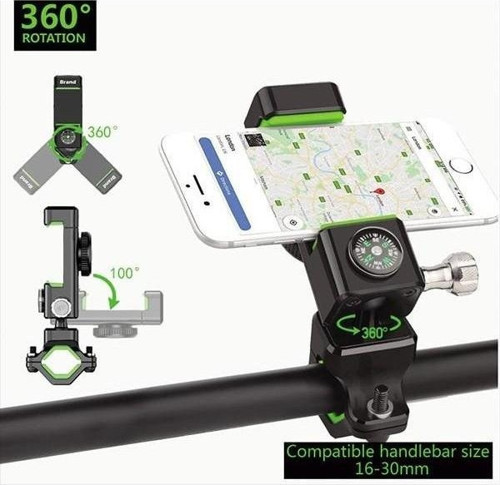 Coofbe Bisiklet, Scooter Gidon Uyumlu Pusulalı Telefon Tutucu, 4-6 Inch Boyut Esnek Telefon Tutucu