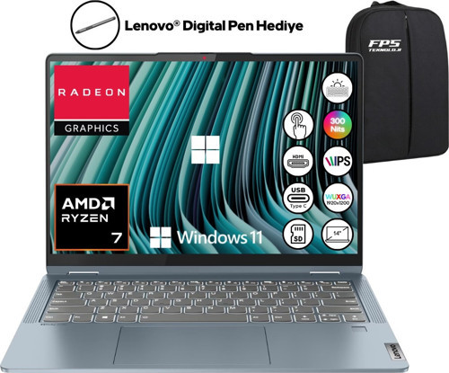Ideapad Flex 5 14ABR8 Ryzen 7 5825U 16GB Ram 512GB SSD 14" Wuxga IPS W11 82XX00FKTX Taşınabilir Bilgisayar