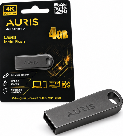 AURIS ARS-MUF10 4GB USB 3.0 Metal Flash Bellek
