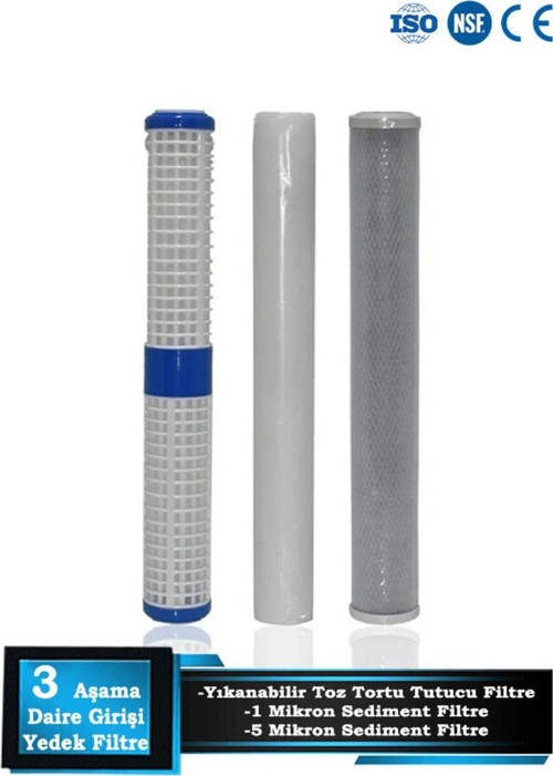 Daire Bina Girişi 20 Inch 3 Aşama Yedek Filtre Seti Yık-1m-blok