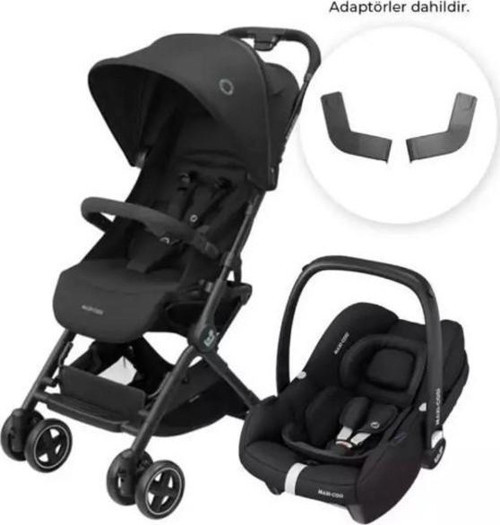 Lara2-CabrioFix I-Size Ultra Kompakt Kabin Boy Seyahat Sistem Bebek Arabası Essential Black