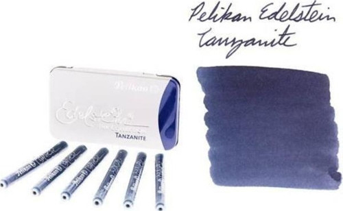 Edelstein Mürekkep Kartuşu 6'lı Metal Kutu TANZANITE (BLUE-BLACK)