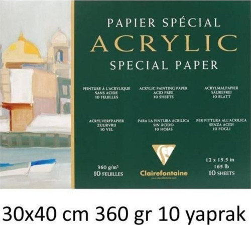 Acrylic Special Paper Akrilik Blok 30x40 cm 360 gr 10 Yaprak