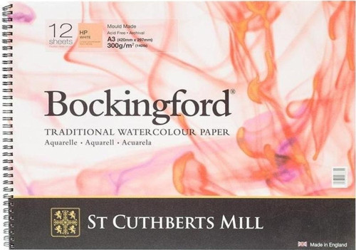 Bockingford Spiralli Suluboya Defteri Hot Pres 300 gr 297x420mm (A3) 12 yp