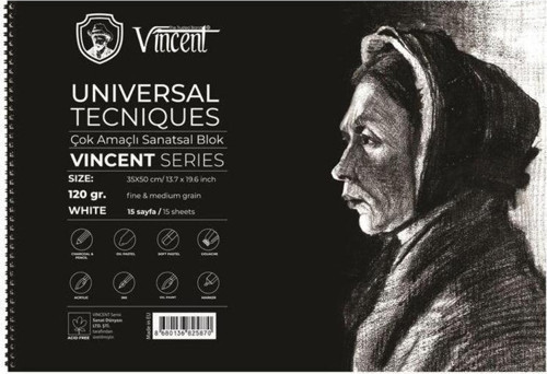 Universal Tecniques White Çok Amaçlı Sanatsal Blok 120 gr 35x50 cm 15 Sayfa