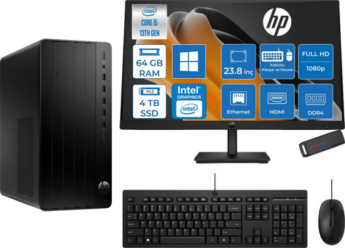 Pro Tower 290 G9 Intel® Core™ I5-13500 64GB 4tb SSD Intel® UHD Graphics 770 WIN11PRO +23.8" 100Hz Mon. Mini Tower Masaüstü Bilgisayar M623Y0ETP25+ZETTAUSBBELLEK