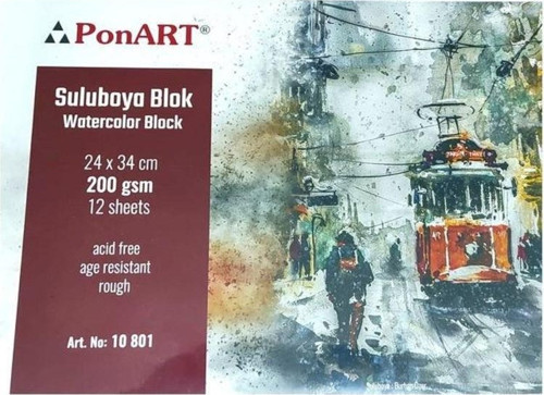 Suluboya Blok 200 gr Rough 24x34 cm 12 yp