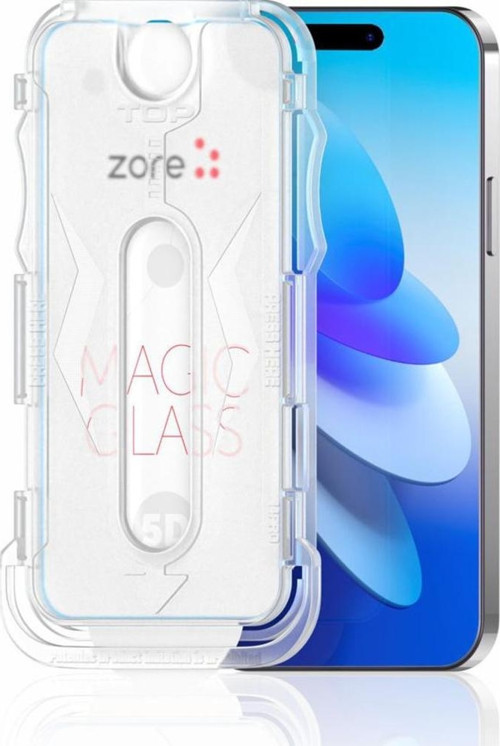 Apple iPhone 13 Zore Kolay Uygulama Aparatlı 5D Magic Glass Cam Ekran Koruyucu