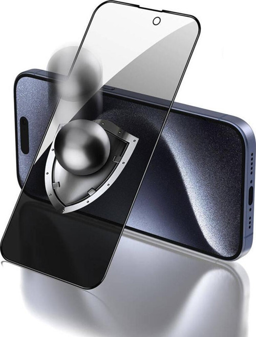 Apple iPhone 15 Pro Max Zore Rika Premium Privacy Temperli Cam Ekran Koruyucu