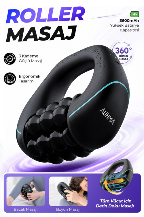 AMG50 Derin Doku Masaj Aleti – 3 Kademeli Fırçasız Motorlu, 3600 mAh Şarjlı Kas Masaj Cihazı