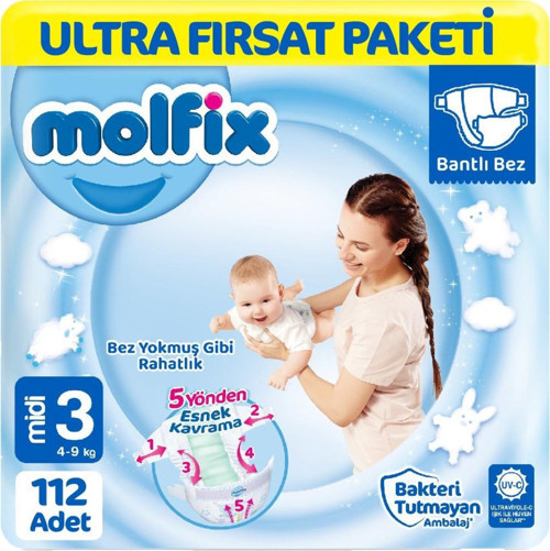 Bebek Bezi 3 Beden Ultra Fırsat Paketi 112 Adet