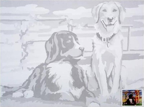Desenli Pres Tuval 30x40 cm Dogs
