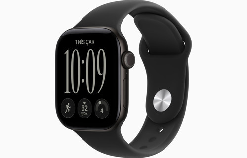Watch Series 12 Gps, 46 mm Siyah Alüminyum Kasa ve Siyah Spor Kordon - M/L