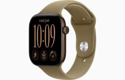 Watch Series 12 Gps, 46 mm Koyu Bronz Alüminyum Kasa ve Klasik Zeytin Yeşili Spor Kordon - M/L