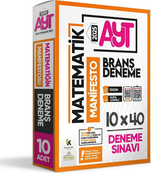 2025 YKS AYT Matematik Manifestosu BRANŞ Deneme Paketi 10lu Dijital Çözümlü