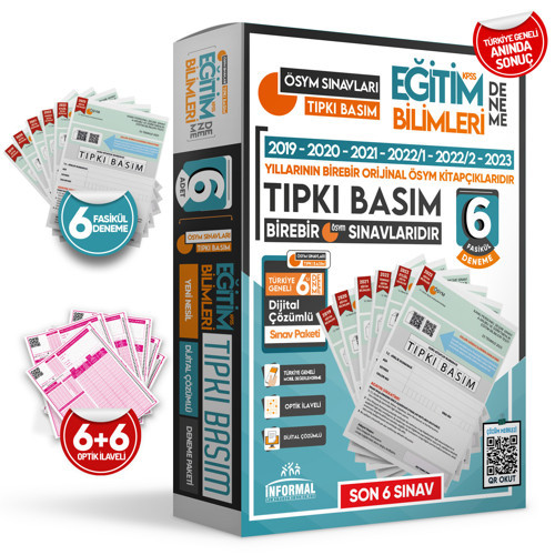 2024 EĞİTİM BİLİMLERİ ÖSYM Tıpkı Basım Çıkmış Soru Türkiye Geneli Dijital Çözümlü 6LI PAKET DENEME