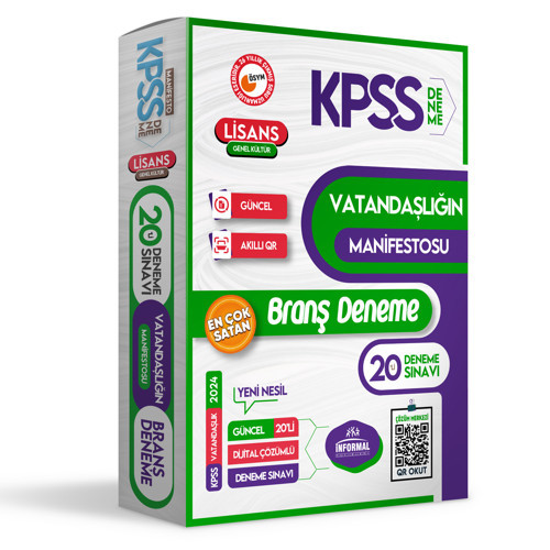 2025 KPSS Vatandaşlık Manifestosu Dijital Çözümlü 20li Branş Denemesi