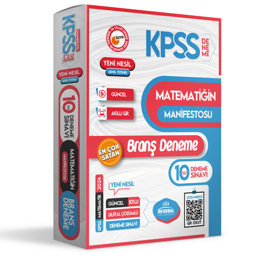 2025 KPSS Matematik Manifestosu 10lu Dijital Çözümlü BRANŞ Deneme PAKETİ