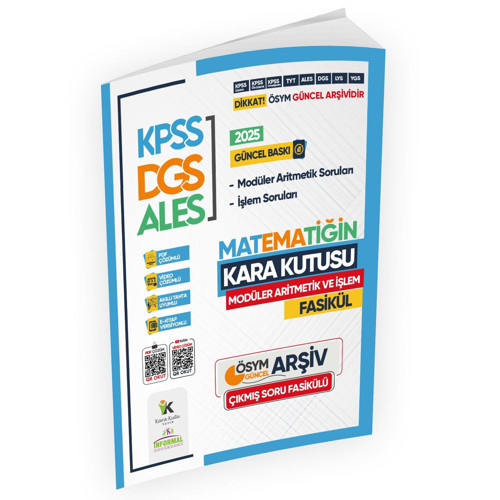 2025 KPSS-DGS-ALES Matematik Kara Kutu Modüler Aritmetik & İşlem Fasikül Dergi Tamamı D.Çözümlü