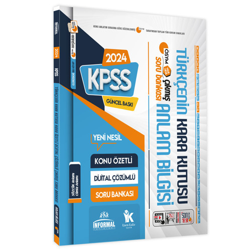 KPSS Türkçenin Kara Kutusu ANLAM BİLGİSİ (Sözcük-Cümle) D.Çözümlü Konu Özetli Soru Bankası