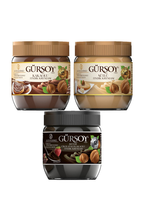 Sütlü Fındık Kreması 400 Gr & Kakaolu Fındık Kreması 400 Gr & Bitter Kakaolu Fındık Kreması 400 Gr