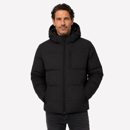 Becks Puffer Erkek Siyah Kapüşonlu Mont