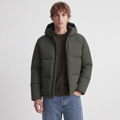 Galaxy Puffer Erkek Yeşil Kapüşonlu Mont