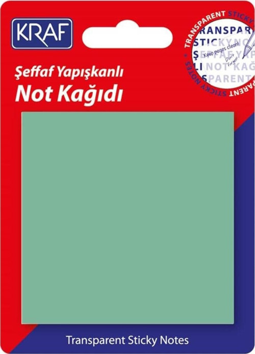 Yapışkanlı Şeffaf Not Kağıdı 76x76 mm 50 yp Transparan Yeşil