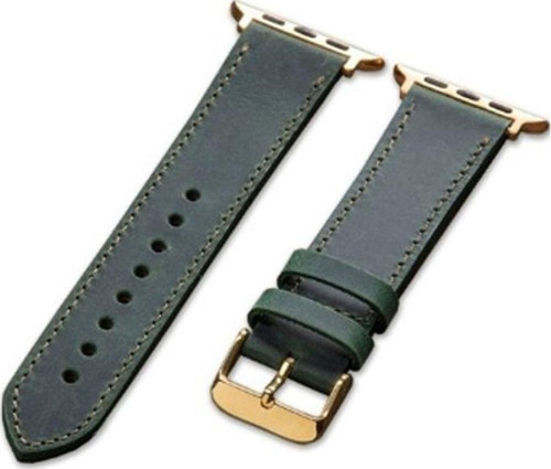 Akıllı Saat Uyumlu Lüks Deri Saat Kordonu Kroko 32 mm / 38 mm Yeşil
