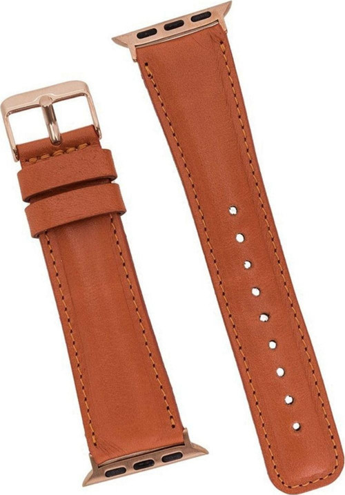 Apple Watch Uyumlu Lüks Deri Saat Kordonu 32 mm / 38 mm Taba